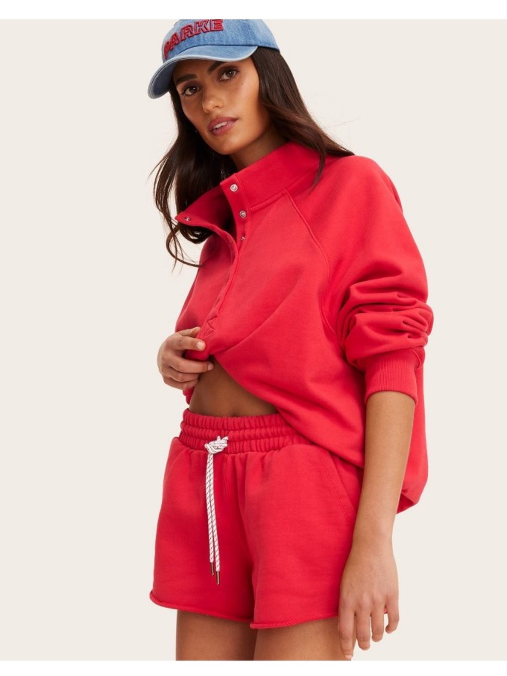 Parke x Target Red Women's Mid-Rise Pull-On Sweatshorts NEW